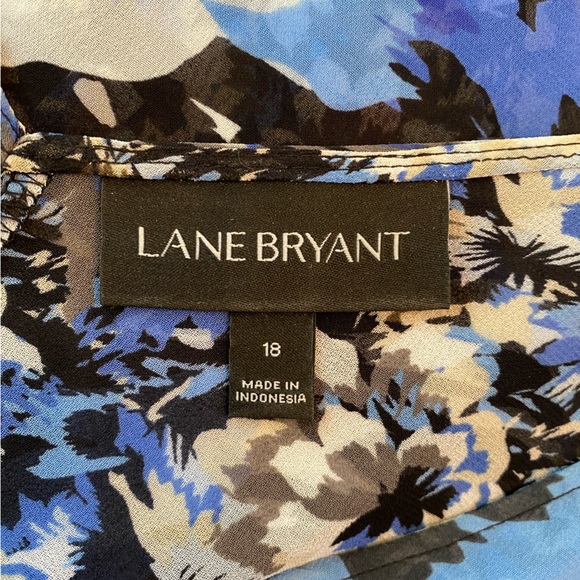 Lane Bryant sleeveless tank blue/black/white print size 18 - Picture 3 of 6